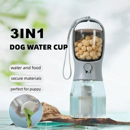 Pet Set Go™ 3-in-1 Travel Cup for Dogs – Water, Food & Waste Bag on the Go