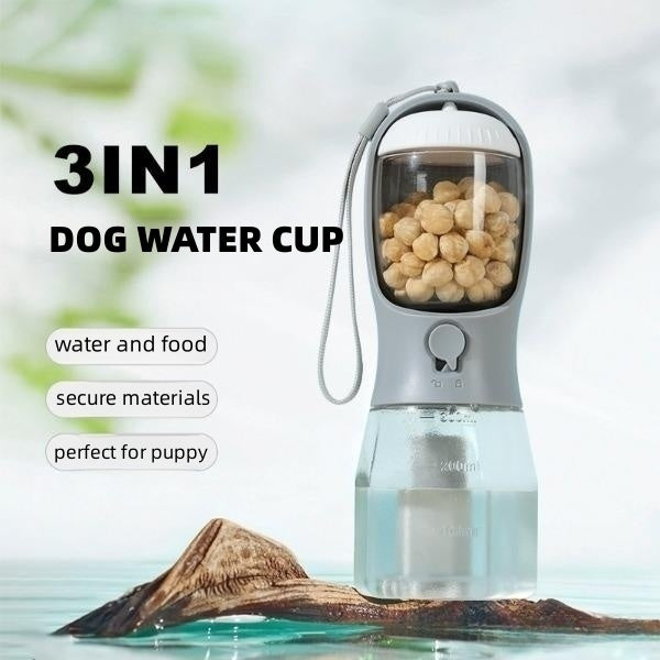 Pet Set Go™ 3-in-1 Travel Cup for Dogs – Water, Food & Waste Bag on the Go