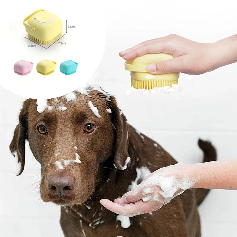 Pet Set Go™ 2-in-1 Silicone Bath & Massage Grooming Brush (Shampoo Dispenser)